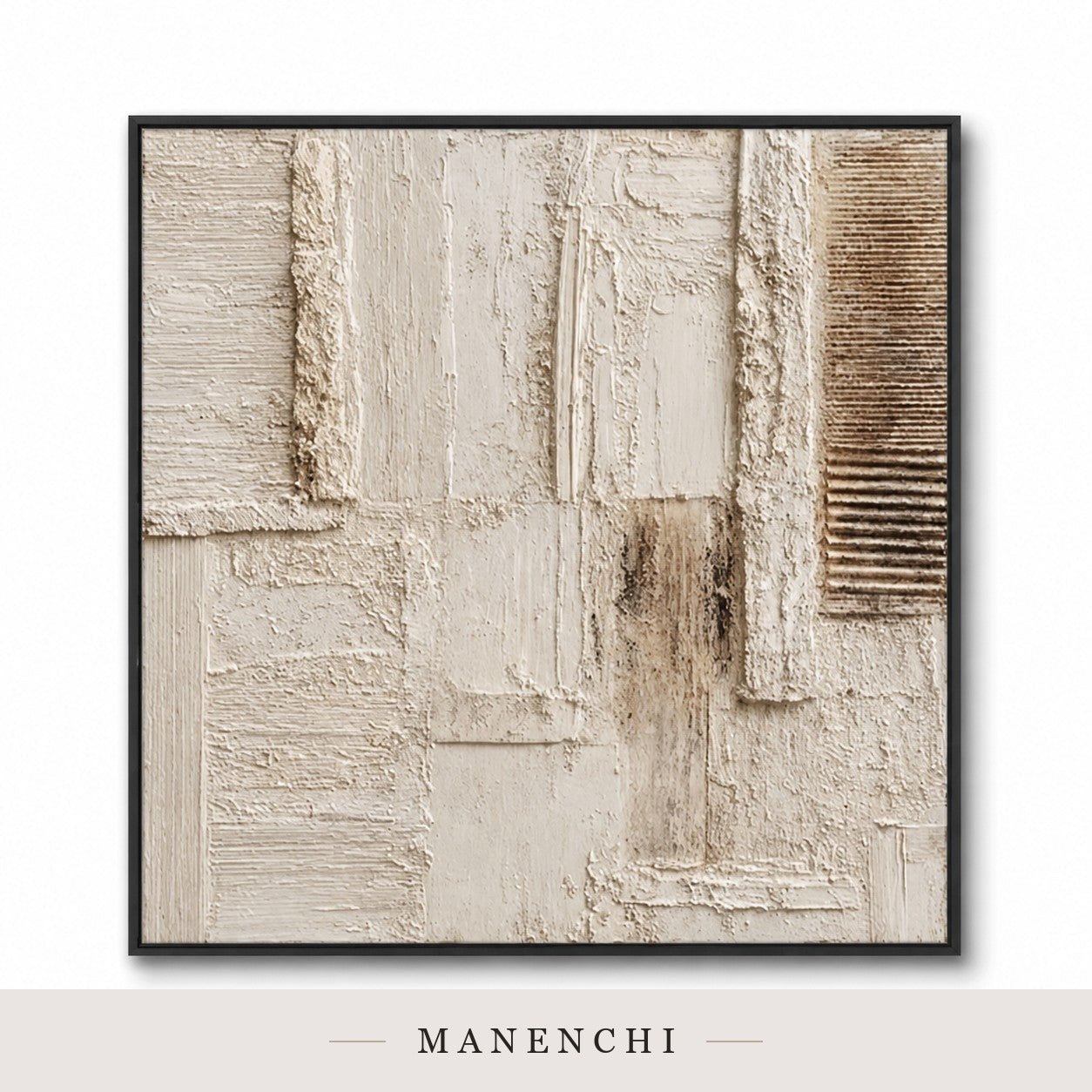 Parchment Folds | Contemporary Wall Art - original hand-painted painting by Manenchi, styled in a room setting