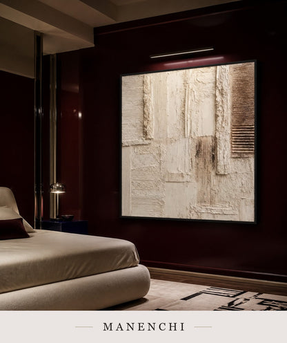 Parchment Folds | Contemporary Wall Art - original hand-painted painting by Manenchi, styled in a room setting