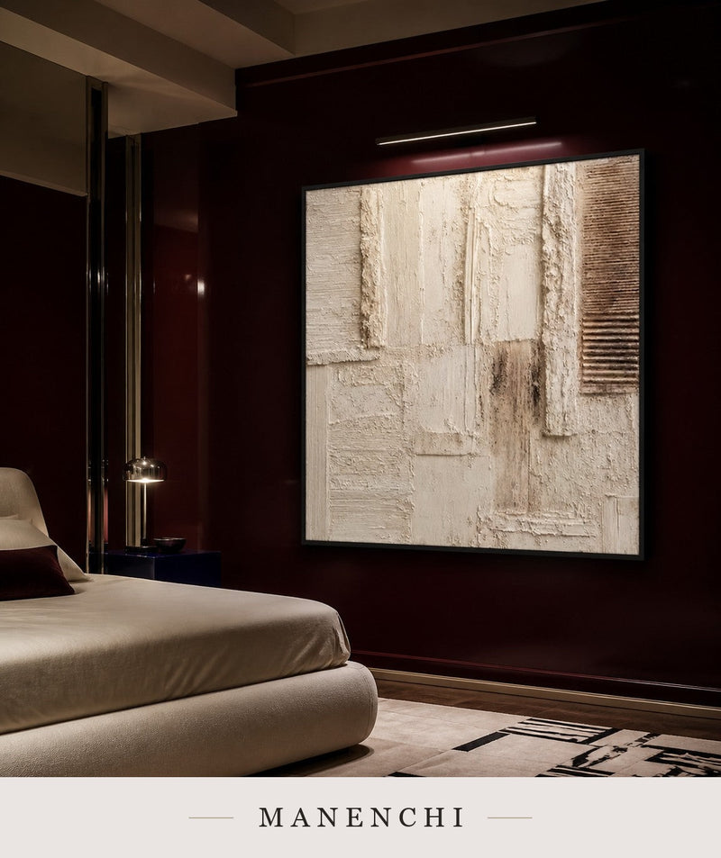 Parchment Folds | Contemporary Wall Art - original hand-painted painting by Manenchi, styled in a room setting