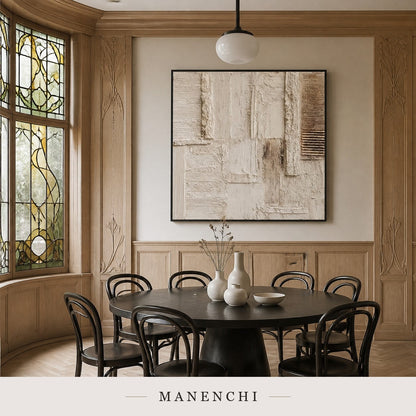 Parchment Folds | Contemporary Wall Art - original hand-painted painting by Manenchi, styled in a room setting