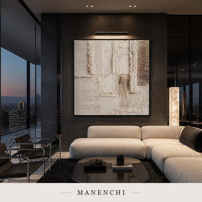 Parchment Folds | Contemporary Wall Art - original hand-painted painting by Manenchi, styled in a room setting