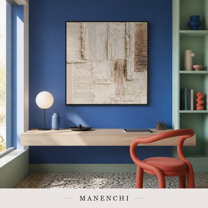 Parchment Folds | Contemporary Wall Art - original hand-painted painting by Manenchi, styled in a room setting