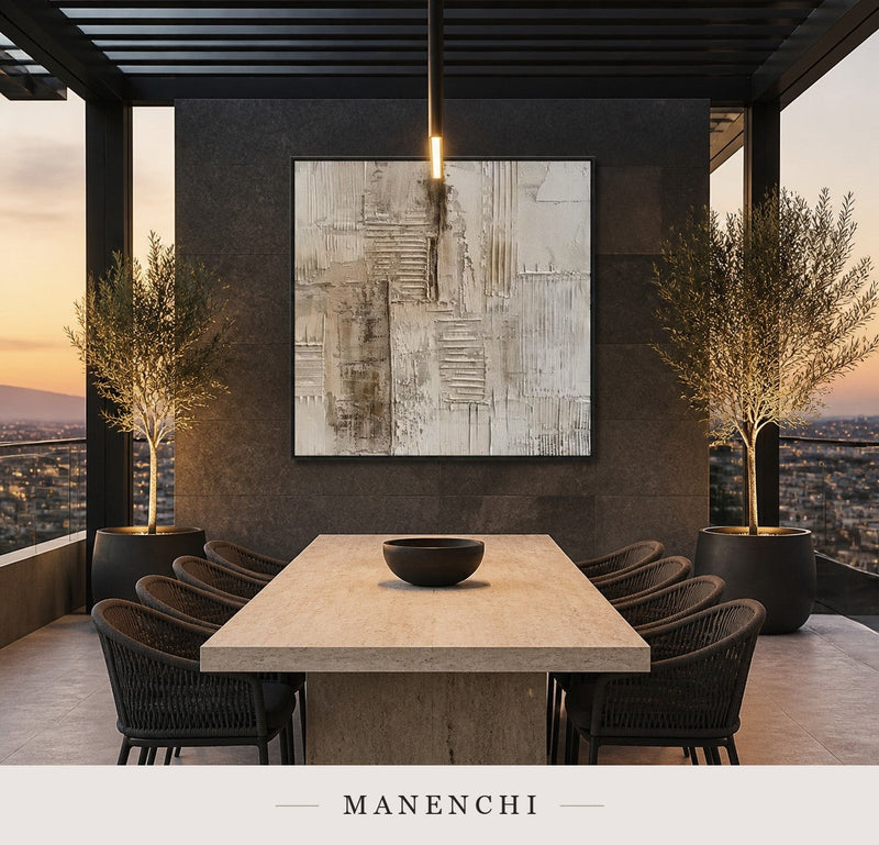 Whisper Forms | Wabi-Sabi Wall Art - original hand-painted painting by Manenchi, styled in a room setting