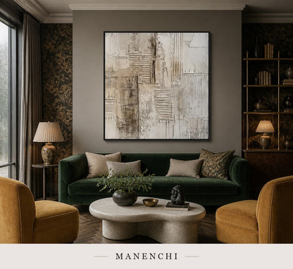 Whisper Forms | Wabi-Sabi Wall Art - original hand-painted painting by Manenchi, styled in a room setting