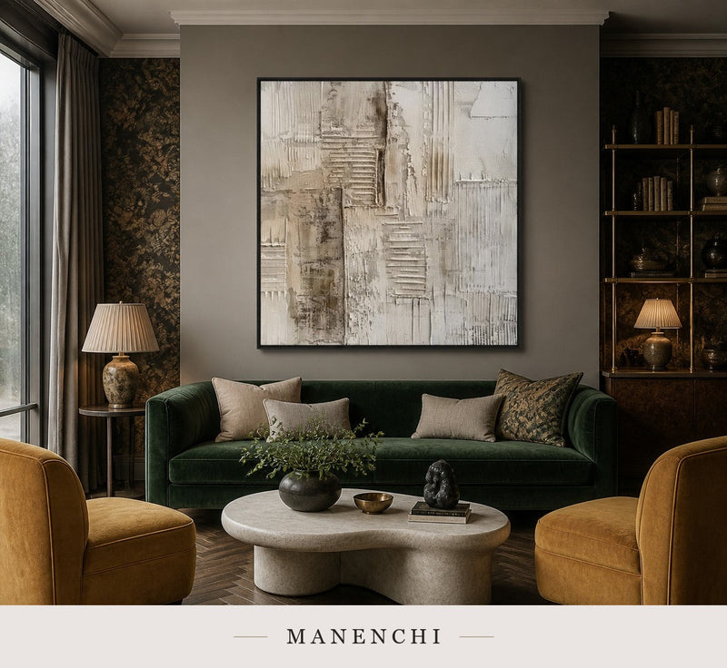 Whisper Forms | Wabi-Sabi Wall Art - original hand-painted painting by Manenchi, styled in a room setting