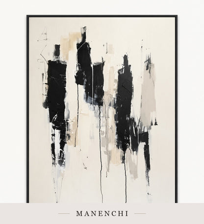 Drifting Forms | Contemporary Wall Art - original hand-painted painting by Manenchi, styled in a room setting