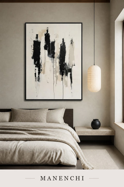 Drifting Forms | Contemporary Wall Art - original hand-painted painting by Manenchi, styled in a room setting