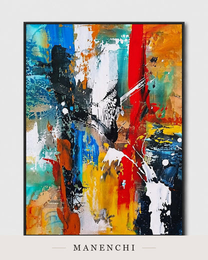Wrought Mass | Contemporary Wall Art - original hand-painted painting by Manenchi, styled in a room setting