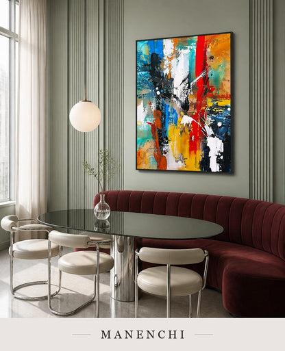 Wrought Mass | Contemporary Wall Art - original hand-painted painting by Manenchi, styled in a room setting