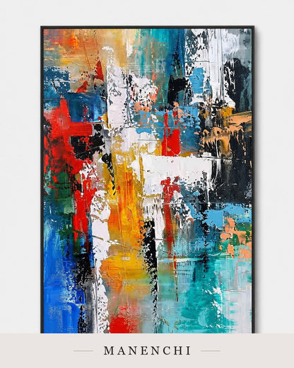 Core Strata | Contemporary Wall Art - original hand-painted painting by Manenchi, styled in a room setting