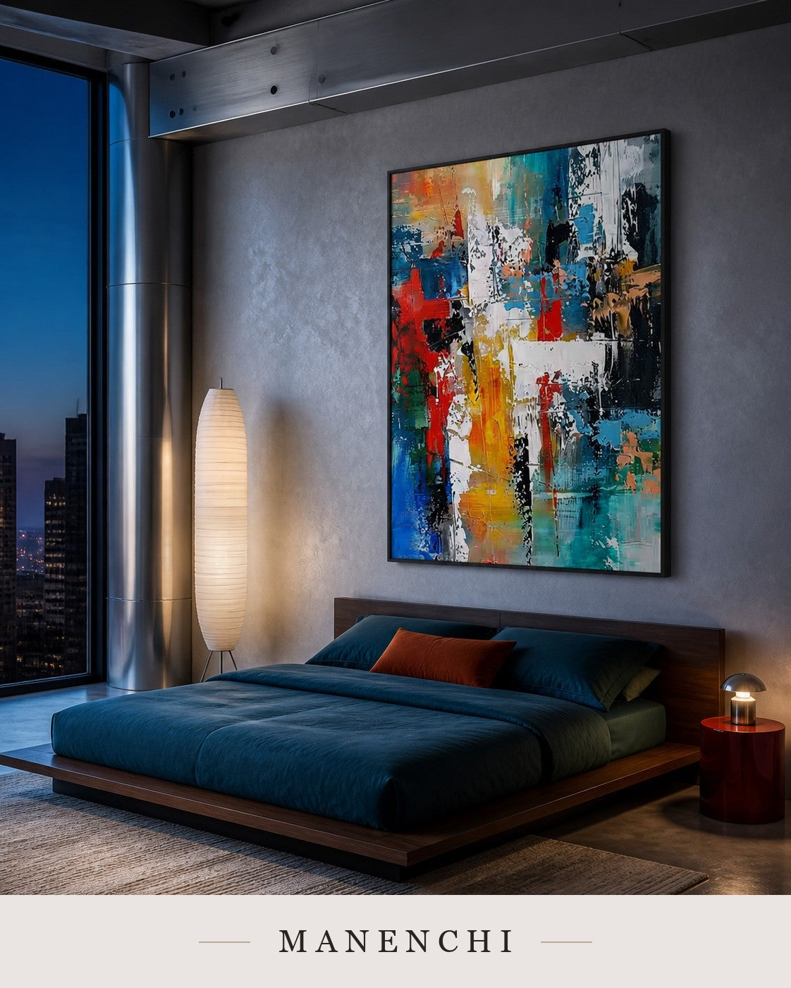 Core Strata | Contemporary Wall Art - original hand-painted painting by Manenchi, styled in a room setting