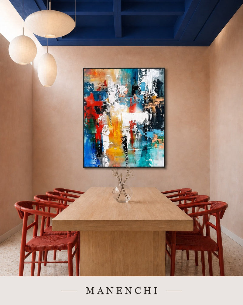 Core Strata | Contemporary Wall Art - original hand-painted painting by Manenchi, styled in a room setting