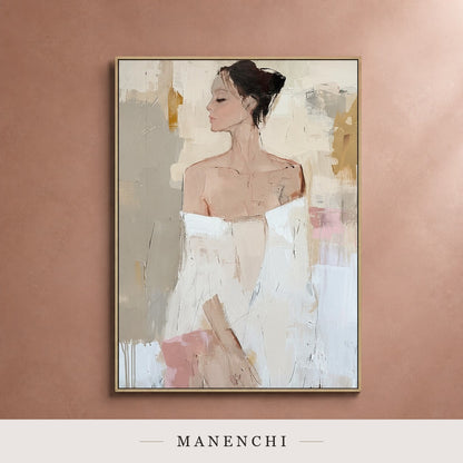 Impasto Grace | Contemporary Wall Art - original hand-painted painting by Manenchi, styled in a room setting