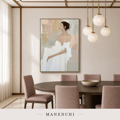 Embossed Visage | Contemporary Wall Art - original hand-painted painting by Manenchi, styled in a room setting