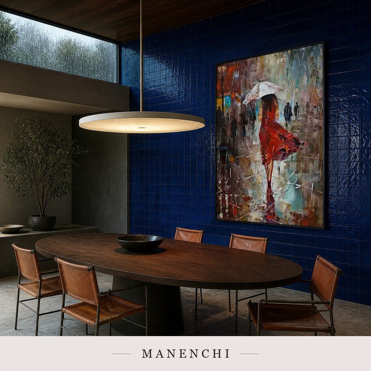 Liquid Forms | Contemporary Wall Art - original hand-painted painting by Manenchi, styled in a room setting