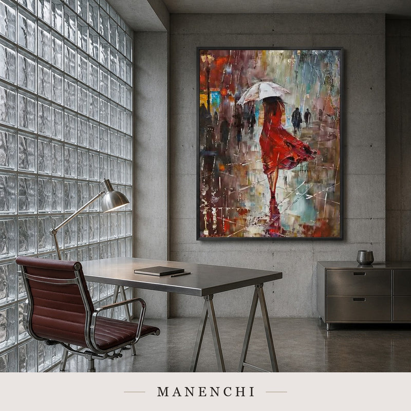 Liquid Forms | Contemporary Wall Art - original hand-painted painting by Manenchi, styled in a room setting