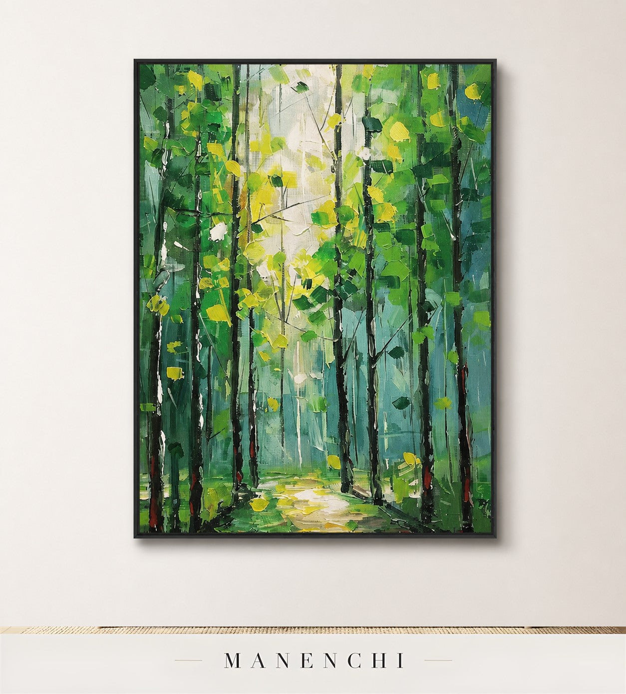 Plaited Light | Floral Wall Art - original hand-painted painting by Manenchi, styled in a room setting