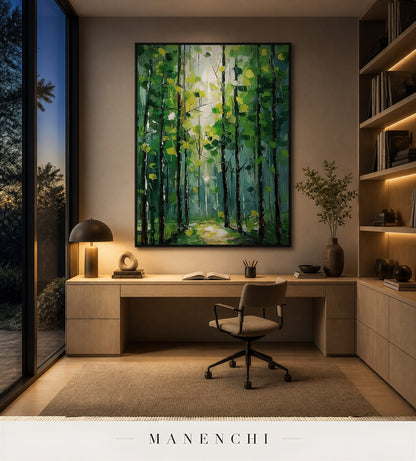 Plaited Light | Floral Wall Art - original hand-painted painting by Manenchi, styled in a room setting