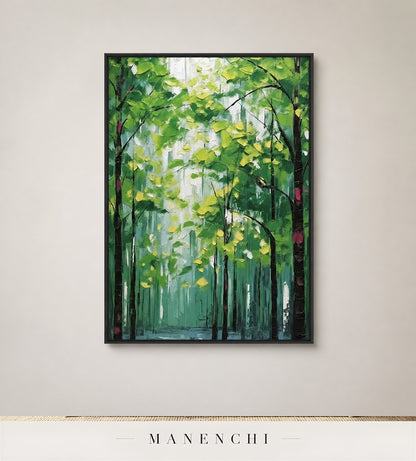 Verdant Relief | Contemporary Wall Art - original hand-painted painting by Manenchi, styled in a room setting