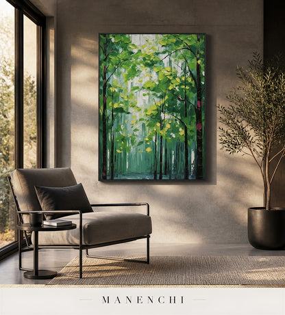 Verdant Relief | Contemporary Wall Art - original hand-painted painting by Manenchi, styled in a room setting