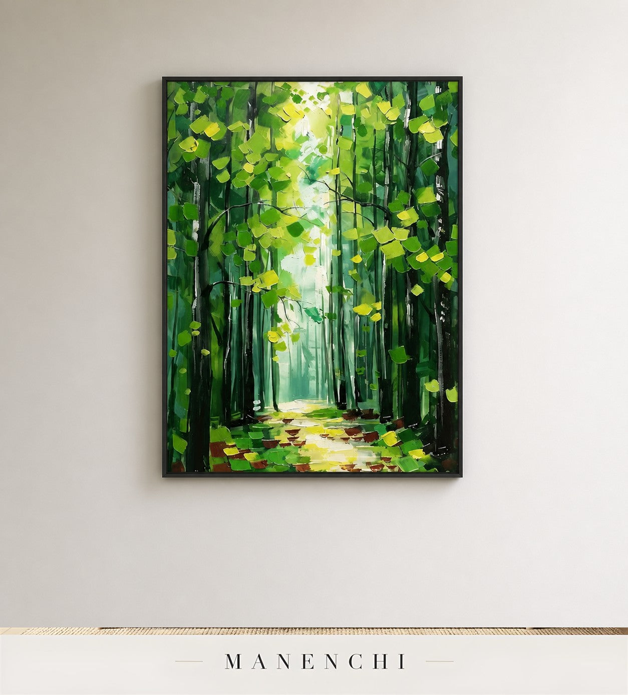 Lifted Verdure | Floral Wall Art - original hand-painted painting by Manenchi, styled in a room setting