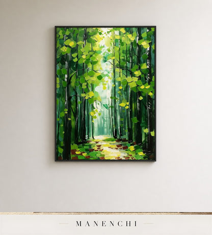 Lifted Verdure | Floral Wall Art - original hand-painted painting by Manenchi, styled in a room setting