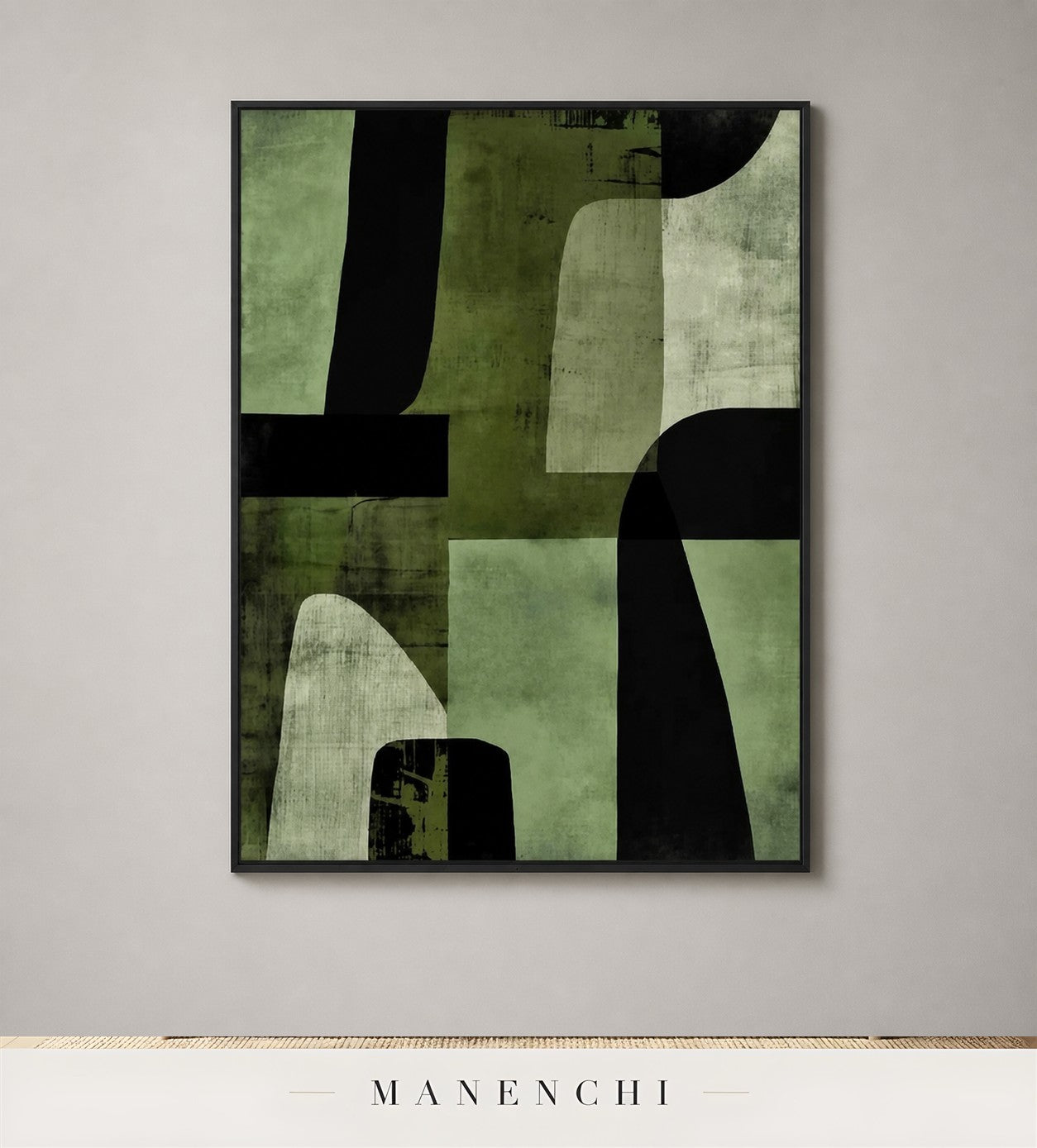 Hushed Plane | Contemporary Wall Art - original hand-painted painting by Manenchi, styled in a room setting