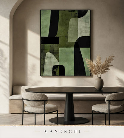 Hushed Plane | Contemporary Wall Art - original hand-painted painting by Manenchi, styled in a room setting