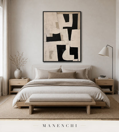 Gesso Facets | Contemporary Wall Art - original hand-painted painting by Manenchi, styled in a room setting