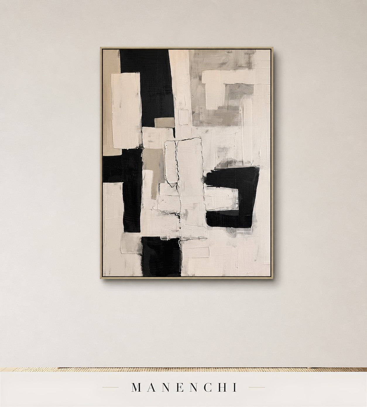 Wrought Planes | Contemporary Wall Art - original hand-painted painting by Manenchi, styled in a room setting