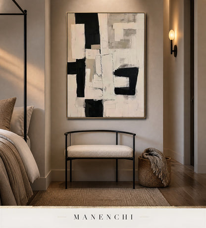 Wrought Planes | Contemporary Wall Art - original hand-painted painting by Manenchi, styled in a room setting