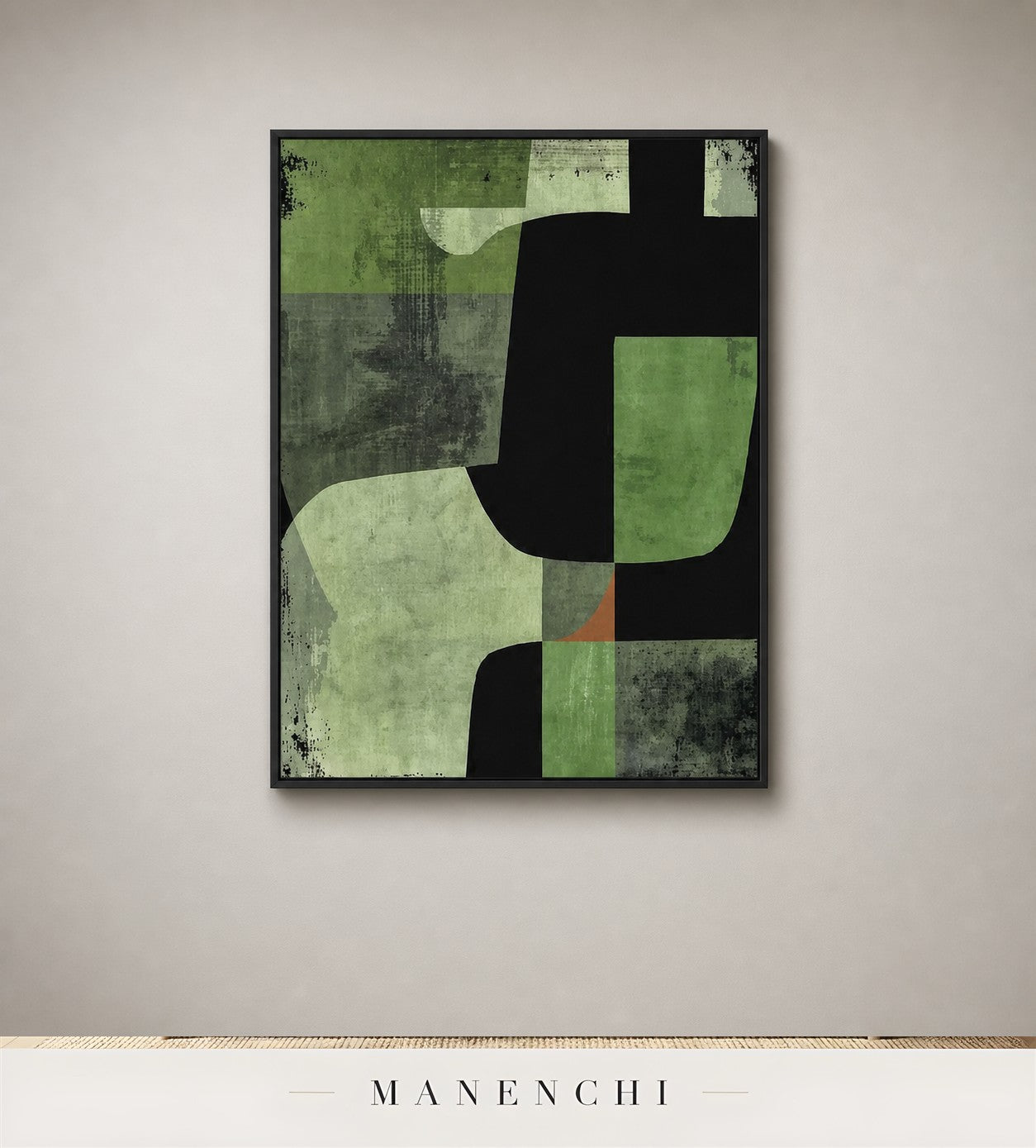 Scored Vellum | Contemporary Wall Art - original hand-painted painting by Manenchi, styled in a room setting