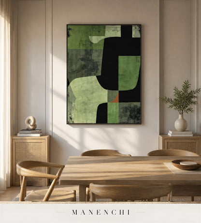 Scored Vellum | Contemporary Wall Art - original hand-painted painting by Manenchi, styled in a room setting