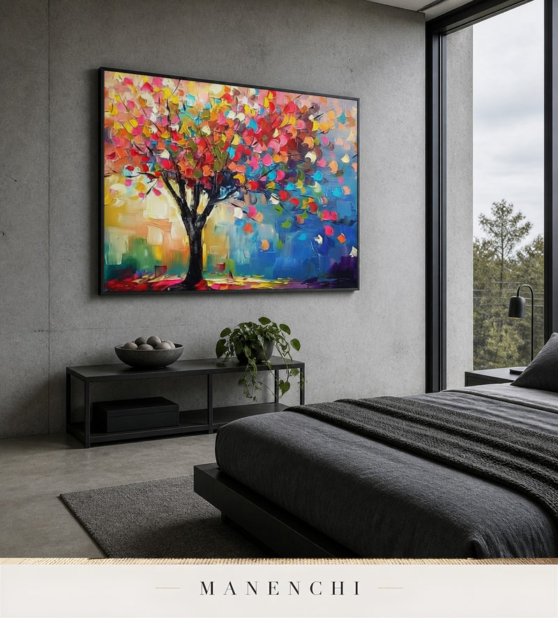 Dynamic Pigment | Contemporary Wall Art - original hand-painted painting by Manenchi, styled in a room setting