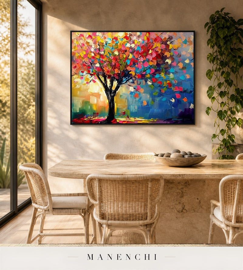Dynamic Pigment | Contemporary Wall Art - original hand-painted painting by Manenchi, styled in a room setting