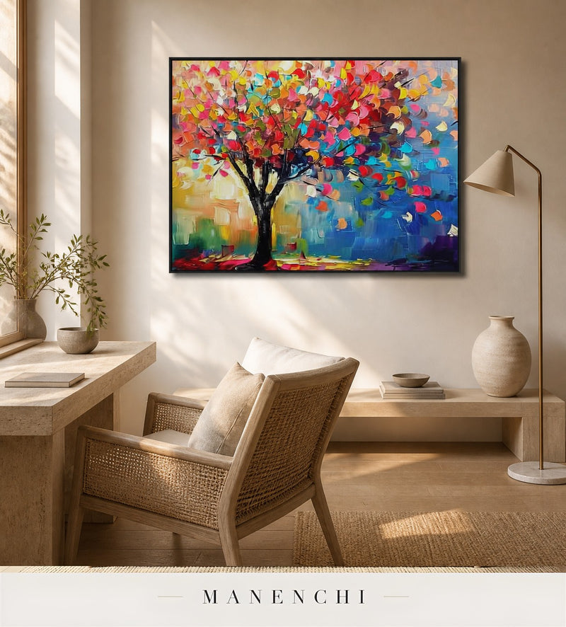 Dynamic Pigment | Contemporary Wall Art - original hand-painted painting by Manenchi, styled in a room setting