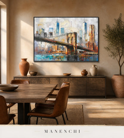 Incised Vista | Contemporary Wall Art - original hand-painted painting by Manenchi, styled in a room setting