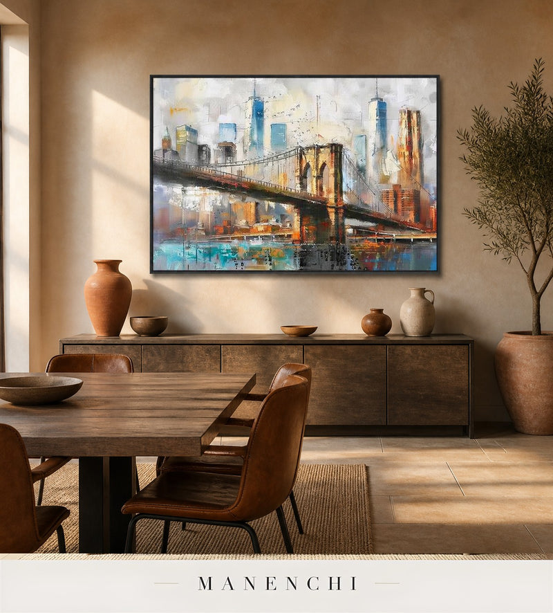 Incised Vista | Contemporary Wall Art - original hand-painted painting by Manenchi, styled in a room setting