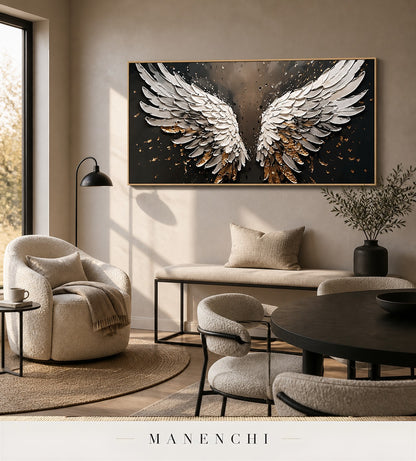 Wrought Span | Gold Leaf Wall Art - original hand-painted painting by Manenchi, styled in a room setting