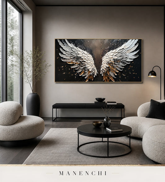 Wrought Span | Gold Leaf Wall Art - original hand-painted painting by Manenchi, styled in a room setting