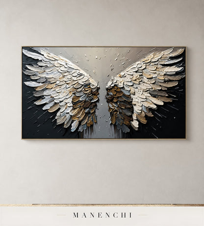 Prismatic Quills | Contemporary Wall Art - original hand-painted painting by Manenchi, styled in a room setting