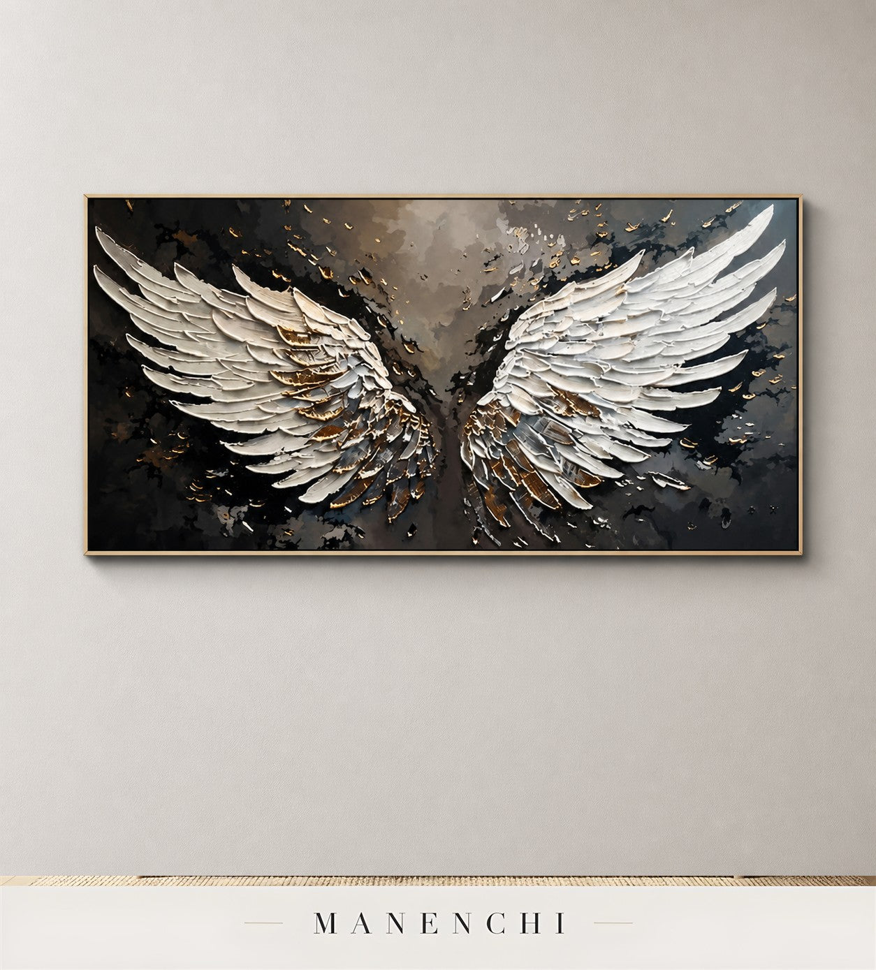 Wrought Vanes | Gold Leaf Wall Art - original hand-painted painting by Manenchi, styled in a room setting