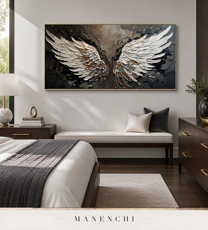 Wrought Vanes | Gold Leaf Wall Art - original hand-painted painting by Manenchi, styled in a room setting