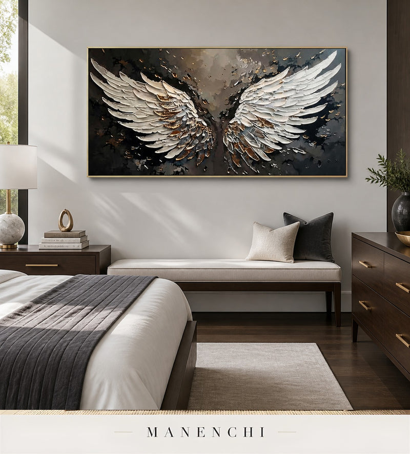 Wrought Vanes | Gold Leaf Wall Art - original hand-painted painting by Manenchi, styled in a room setting