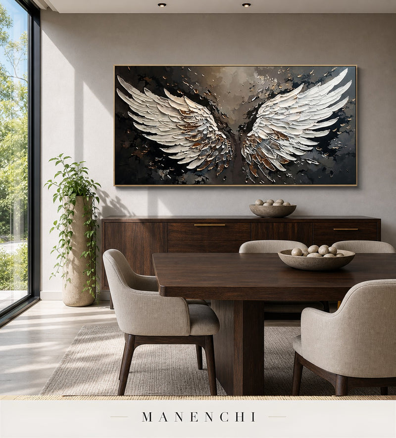 Wrought Vanes | Gold Leaf Wall Art - original hand-painted painting by Manenchi, styled in a room setting