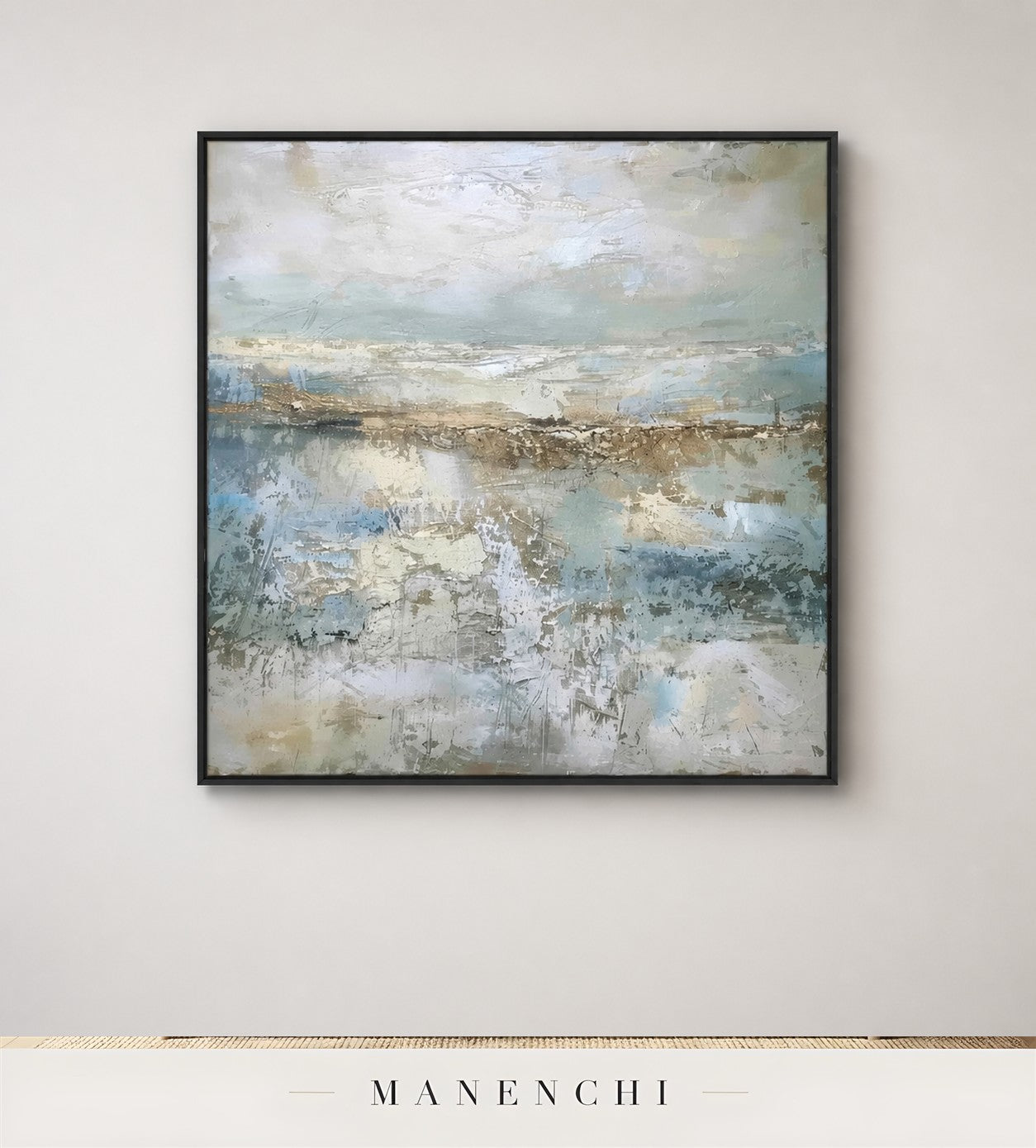 Chiseled Coast | Wabi-Sabi Wall Art - original hand-painted painting by Manenchi, styled in a room setting