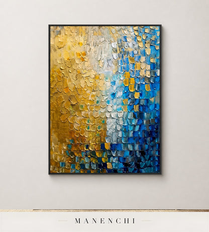 Weft Shimmer | Contemporary Wall Art - original hand-painted painting by Manenchi, styled in a room setting