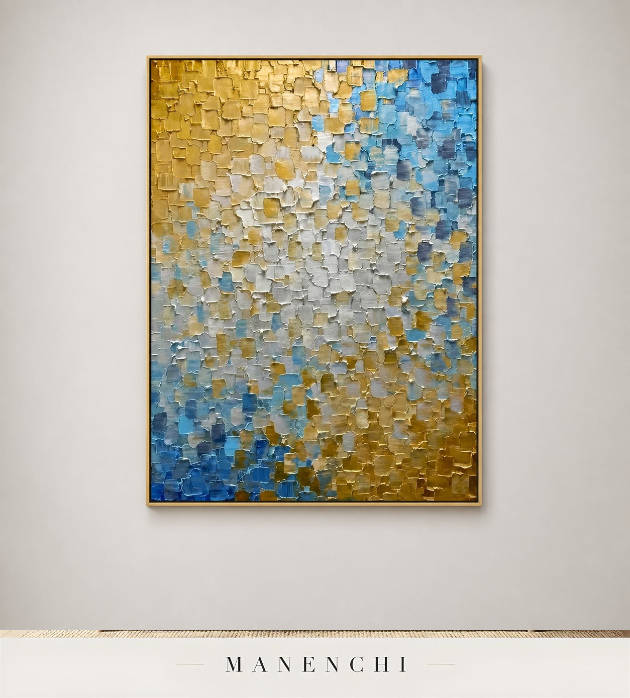 Impasto Crests | Gold Leaf Wall Art - original hand-painted painting by Manenchi, styled in a room setting