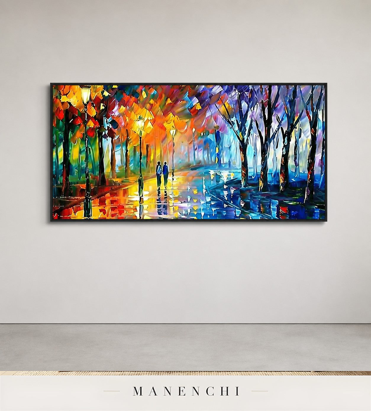 Liquid Strata | Contemporary Wall Art - original hand-painted painting by Manenchi, styled in a room setting