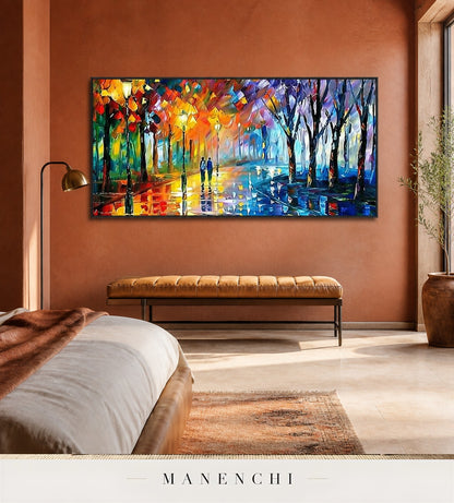 Liquid Strata | Contemporary Wall Art - original hand-painted painting by Manenchi, styled in a room setting